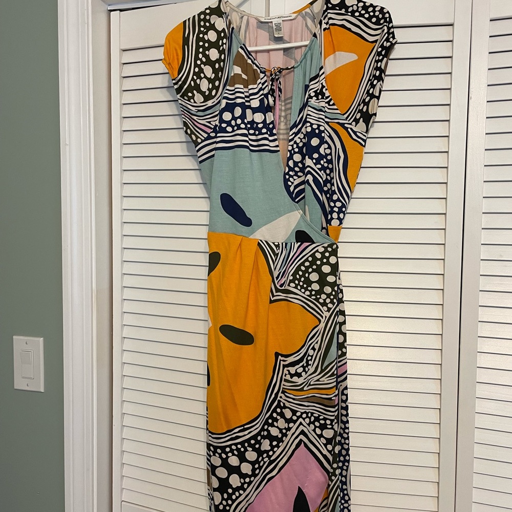 Capped sleeve wrap summer dress